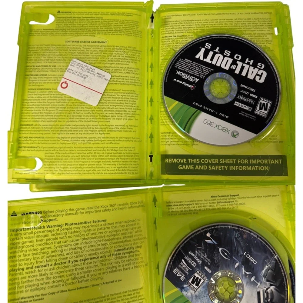 Xbox 360 Game Bundle Lot of 4 Call of‎ Duty Ghosts Halo 4 The Walking Dead Mass